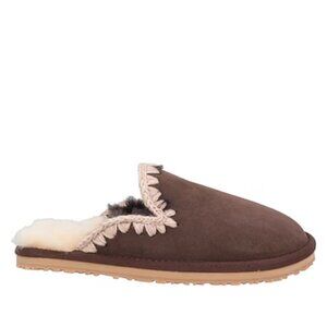 MOU Suede Slipper Eskimo Stitch Shearling Mocha